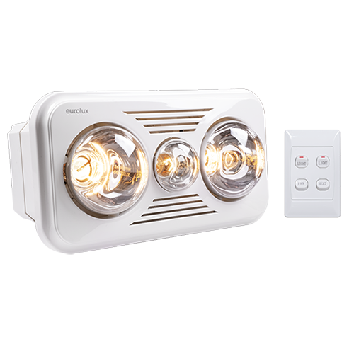 Eurolux Bathroom Heater Rectangular 3 In 1 White Heater Light & Extractor in Heaters, Heating & Cooling, Infrared Heaters