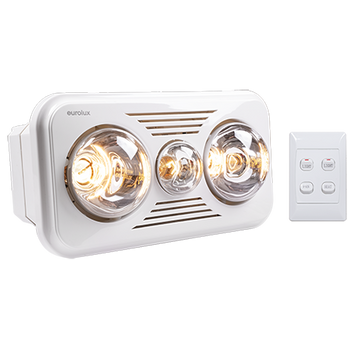 Eurolux Bathroom Heater Rectangular 3 In 1 White Heater Light & Extractor in Heaters, Heating & Cooling, Infrared Heaters
