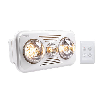 Eurolux Bathroom Heater Rectangular 3 In 1 White Heater Light & Extractor - image 01