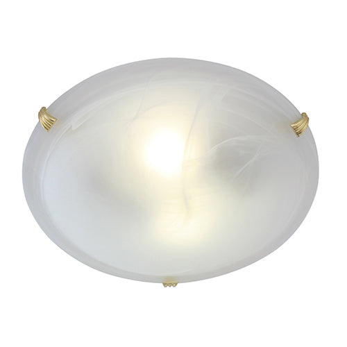Eurolux Ceiling Light Alabaster 300mm Polished Brass in Electrical & Lighting,Lighting,Interior Lighting