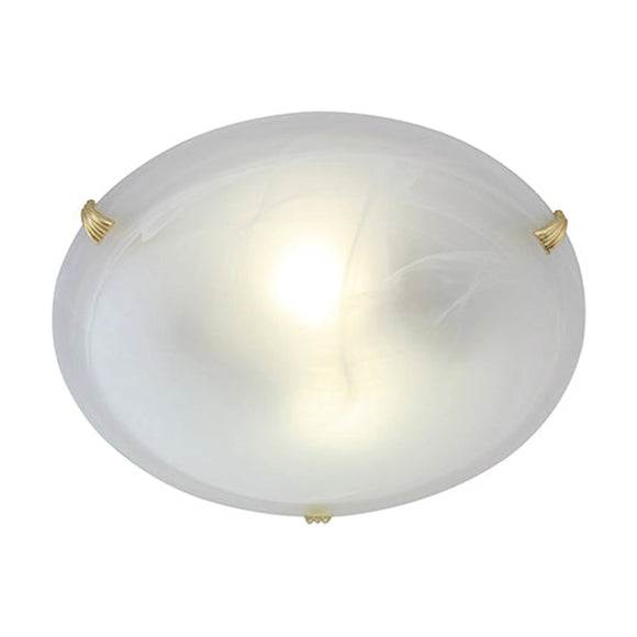 Eurolux Ceiling Light Alabaster 300mm Polished Brass - image 01
