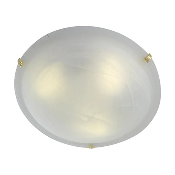 Eurolux Ceiling Light Alabaster 400mm Polished Brass - image 01