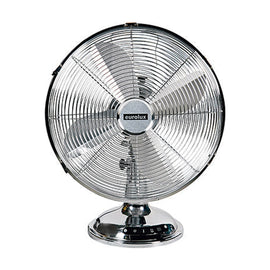 Eurolux Desk Fan Standing 4 Blades Satin Chrome 40W - image 01