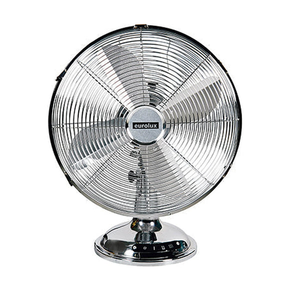 Eurolux Desk Fan Standing 4 Blades Satin Chrome 40W - image 01