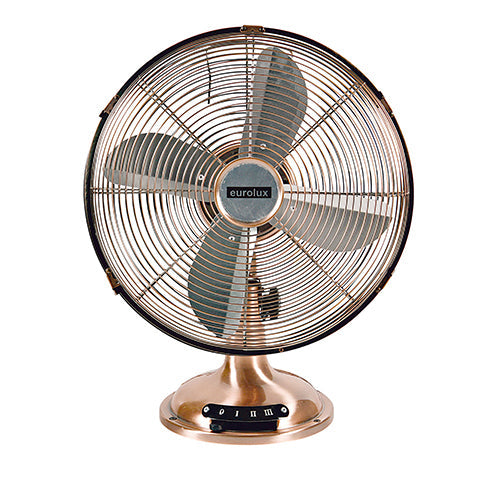 Eurolux Desk Fan 4 Blades Antique Copper 40W in Ac Powered, Fans, Heating & Cooling