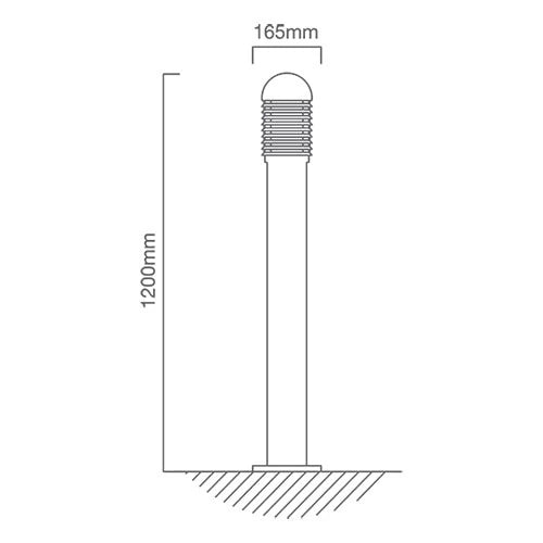 Eurolux Lourve Narrow Bollard Black - image 01