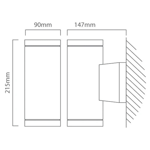 Eurolux Outdoor Wall Light Metro Up & Down White - image 01