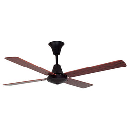 Eurolux Colonial Ceiling Fan 4 Blades Matt Black & Dark Wood 60W in Electrical & Lighting,Lighting,Ceiling Fans