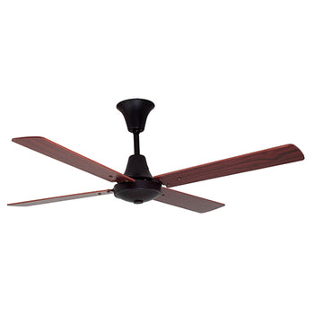 Eurolux Colonial Ceiling Fan 4 Blades Matt Black & Dark Wood 60W in Electrical & Lighting,Lighting,Ceiling Fans