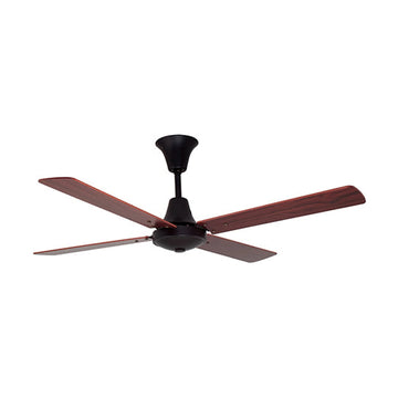 Eurolux Colonial Ceiling Fan 4 Blades Matt Black & Dark Wood 60W - image 01