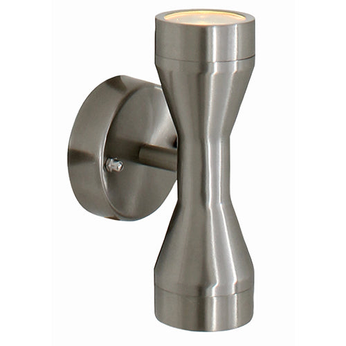 Eurolux Outdoor Wall Light Up & Down Facing Satin Chrome