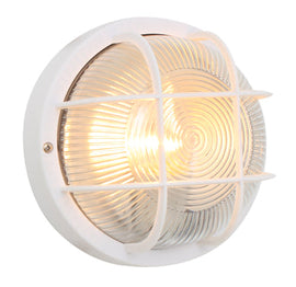 Eurolux Bulkhead Round Plastic Grid 185mm 1X60W White in Electrical & Lighting,Lighting,Interior Lighting