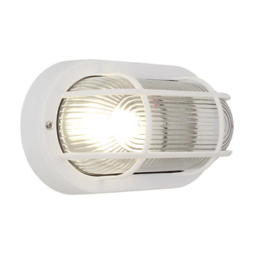 Eurolux Bulkhead Oval Plastic Grid 205mm 1X60W White - image 01