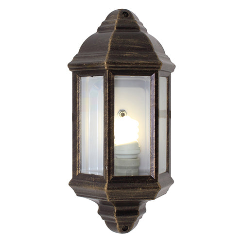 Eurolux Lantern 3 Panel Half Wall Black Gold 1Xe27 in Electrical & Lighting,Lighting,Exterior Lighting