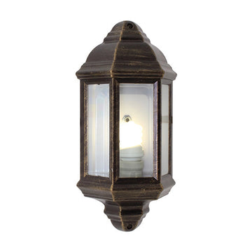 Eurolux Lantern 3 Panel Half Wall Black Gold 1Xe27 - image 01