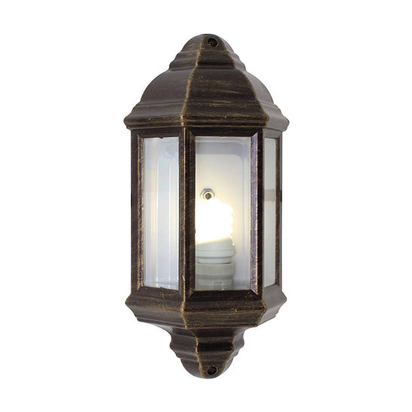 Eurolux Lantern 3 Panel Half Wall Black Gold 1Xe27 - image 01