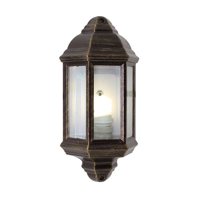 Eurolux Lantern 3 Panel Half Wall Black Gold 1Xe27 - image 01