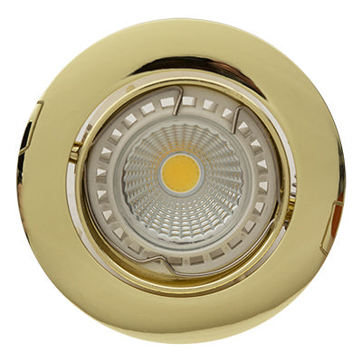 Eurolux Downlight Standard Tilt Curved Rim 83mm Polished Brass in Electrical & Lighting,Lighting,Interior Lighting