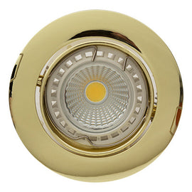 Eurolux Downlight Standard Tilt Curved Rim 83mm Polished Brass in Electrical & Lighting,Lighting,Interior Lighting