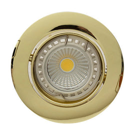 Eurolux Downlight Standard Tilt Curved Rim 83mm Polished Brass - image 01