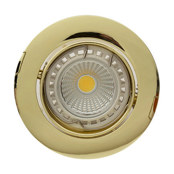 Eurolux Downlight Standard Tilt Curved Rim 83mm Polished Brass - image 01