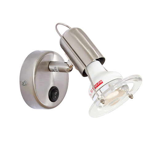 Eurolux Spotlight Mini Disc 1 Light R50 & Switch 90mm Satin Chrome