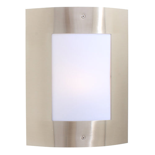 Eurolux Outdoor Wall Light Plain Design Satin Chrome in Electrical & Lighting,Lighting,Exterior Lighting