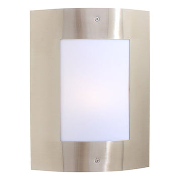 Eurolux Outdoor Wall Light Plain Design Satin Chrome in Electrical & Lighting,Lighting,Exterior Lighting