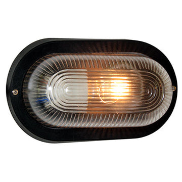 Eurolux Bulkhead Oval Plastic 205mm E27 1X60W Black in Electrical & Lighting,Lighting,Interior Lighting