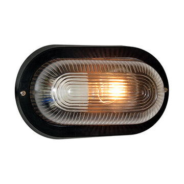 Eurolux Bulkhead Oval Plastic 205mm E27 1X60W Black - image 01