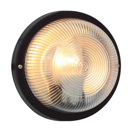 Eurolux Bulkhead Round Plastic Plain 190mm 1X60W Black - image 01