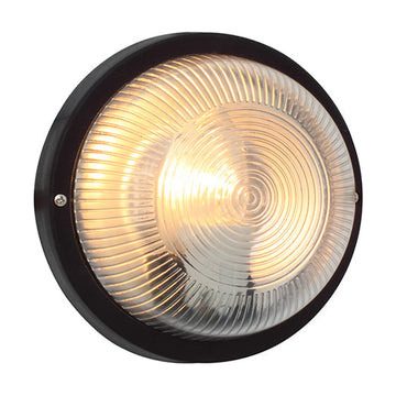 Eurolux Bulkhead Round Plastic Plain 190mm 1X60W Black - image 01