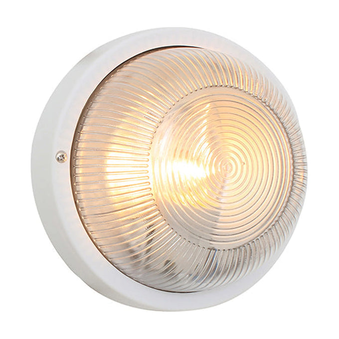 Eurolux Bulkhead Round Plastic Plain 190mm 1X60W White - image 01