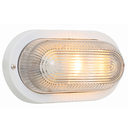 Eurolux Bulkhead Oval Plastic 205mm E27 1X60W White in Electrical & Lighting,Lighting,Interior Lighting