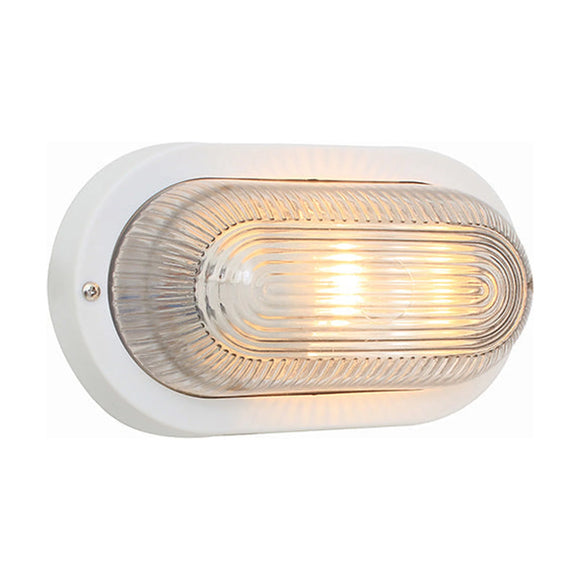 Eurolux Bulkhead Oval Plastic 205mm E27 1X60W White - image 01