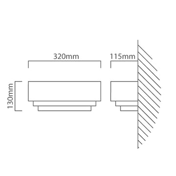 Eurolux Wall Light Gypsum 320mm White - image 01