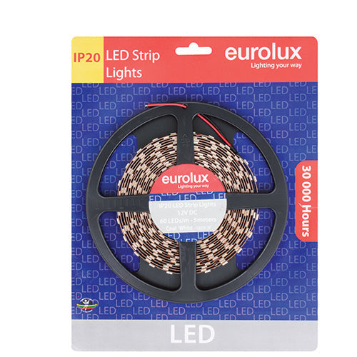 Eurolux LED Strip LED Strip 5M 14.4W/m Cool White Ip20 in Electrical & Lighting,Lighting,Interior Lighting