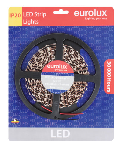 Eurolux LED Strip LED Strip 5M 14.4W/m Blue Ip20 in Electrical & Lighting,Lighting,Interior Lighting