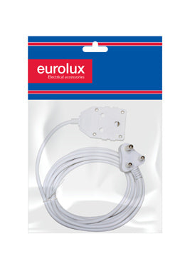 Eurolux 5m Extension Cord White 1.00mm Double in Electrical & Lighting,Electrical Accessories,Multiplugs & Extension Cords