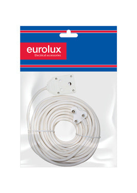 Eurolux 20m Extension Cord White 1.50mm Double in Electrical & Lighting,Electrical Accessories,Multiplugs & Extension Cords