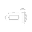 Eurolux Rectangular Bulkhead Plastic 185mm Grey 1x100w - image 01