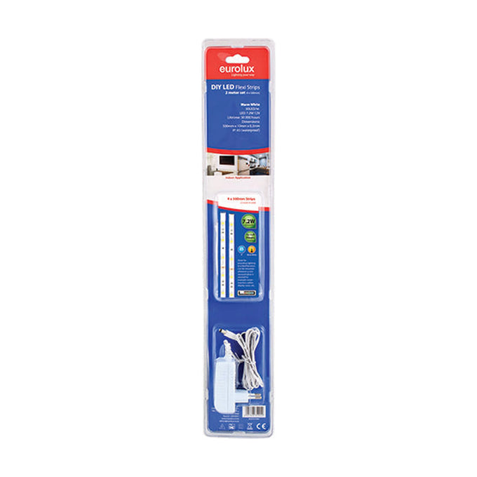 Eurolux LED Strip DIY Kit 4x0.5m 7.2W/m WW IP65 - image 01