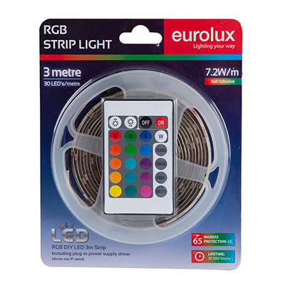 Eurolux LED Strip DIY Kit 3m 7.2W/m RGB IP65 in Electrical & Lighting,Lighting,Interior Lighting