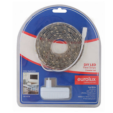 Eurolux LED Strip DIY Kit 3m 7.2W/m CW IP65 in Electrical & Lighting,Lighting,Interior Lighting