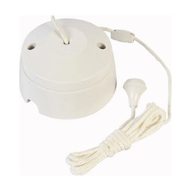 Eurolux Ceiling Pull Switch White 1 Way (A020 A & T) - image 01