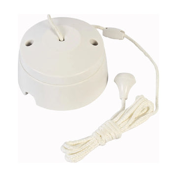 Eurolux Ceiling Pull Switch White 1 Way (A020 A & T) - image 01