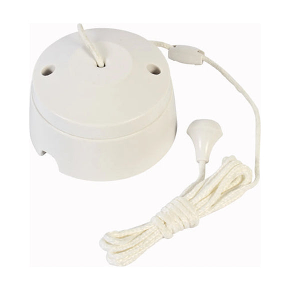 Eurolux Ceiling Pull Switch White 1 Way (A020 A & T) - image 01