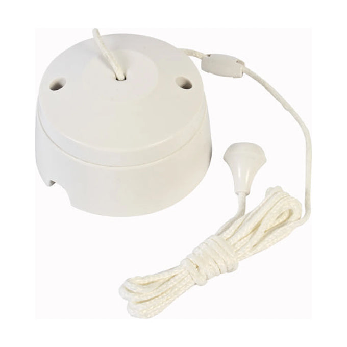 Eurolux Ceiling Pull Switch White 1 Way (A020 A & T) - image 01
