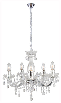 Eurolux 5LT Odile Acrylic Chandelier 440mm Clear in Electrical & Lighting,Lighting,Interior Lighting