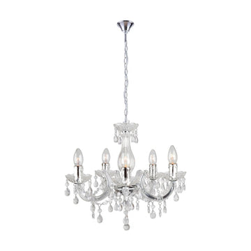 Eurolux 5LT Odile Acrylic Chandelier 440mm Clear - image 01